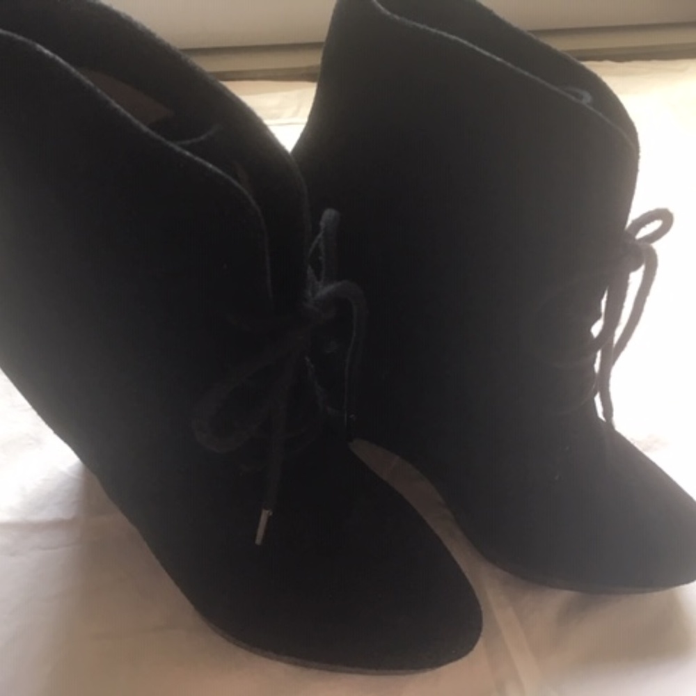 Michael Kors Black Suede Platform Booties